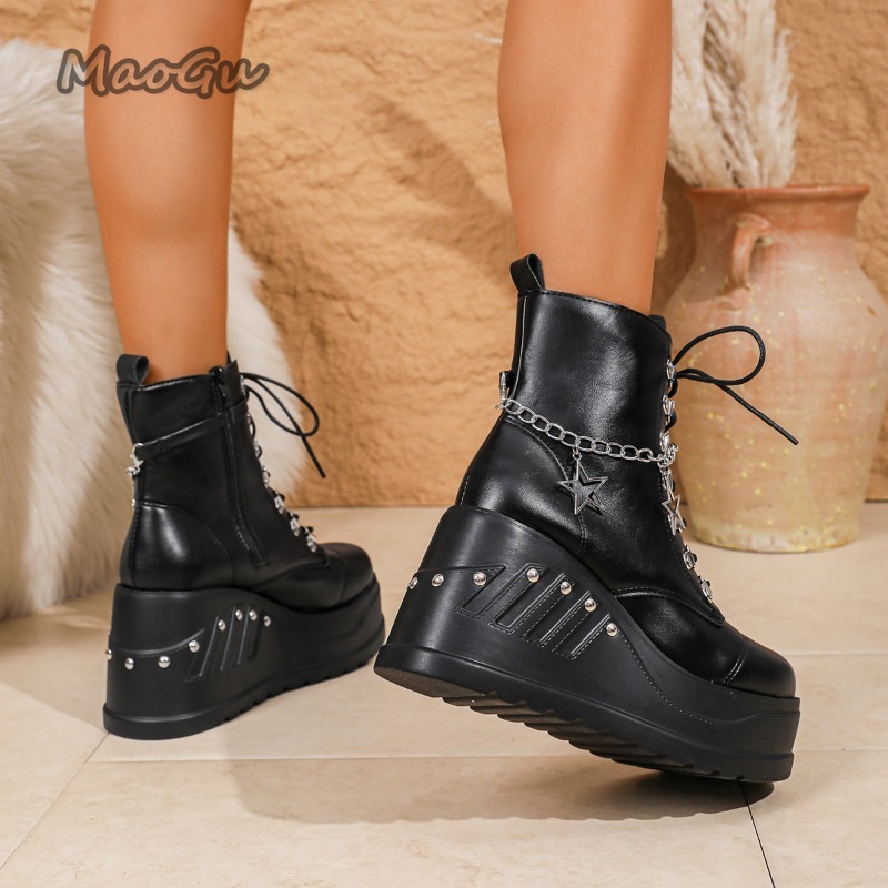 High Platform Women's Ankle Bo - огляд і ціна Motorcycle Chain